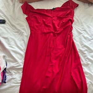 Long red dress